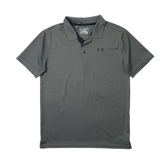 Under Armour Shirt Boys Youth XL Graphite Loose HeatGear Performance Golf Polo - Picture 1 of 8